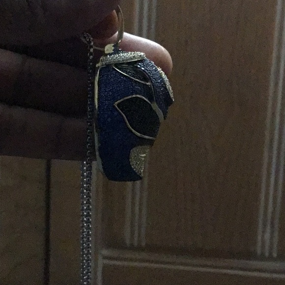 Power ranger pendant 3D blue stones iced out - Picture 2 of 12